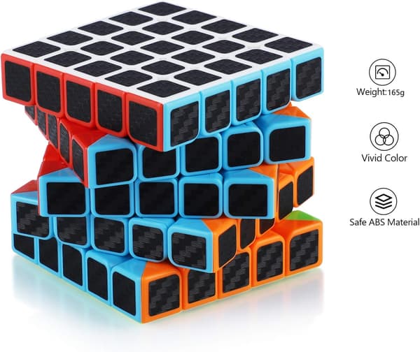 Magic Speed Cube 5x5x5 Speed Cube Magic Cube Kulfiber, ZQKLA