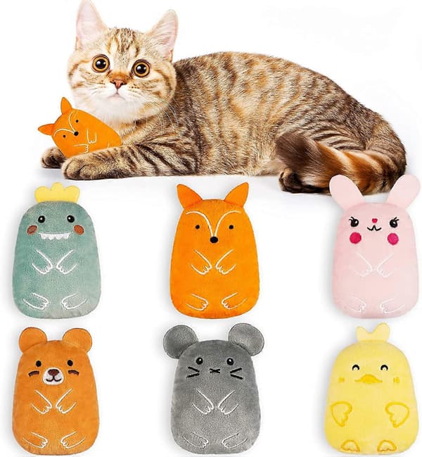 Kattleksaker, Inomhus Kattleksaker med Skallror, Plysch Kattleksaker, 6-pack