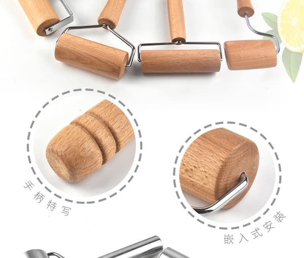Liten kjevle, trekjevle, non-stick pizzakjevle, deigkjevle