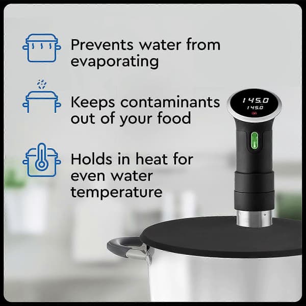 Sous Vide Låg til Præcisionsmadlavning - Passer til Anova Culinary Sous Vide Precision Cooker og op til 10,5\" gryde