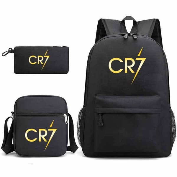 CR7 Ronaldo 3-delt sett Ryggsekk Mochila Barn Kapasitetsvesker