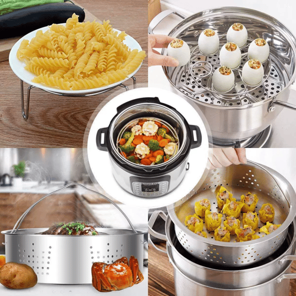 Multifunksjonelt tilbehør til airfryer, trådhylle i rustfritt stål for allsidig matlaging, holdbart og enkelt å rengjøre, rustfritt og