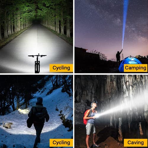LED Super Bright Zoom Lommelygte Kraftig Camping Lampe Lygte