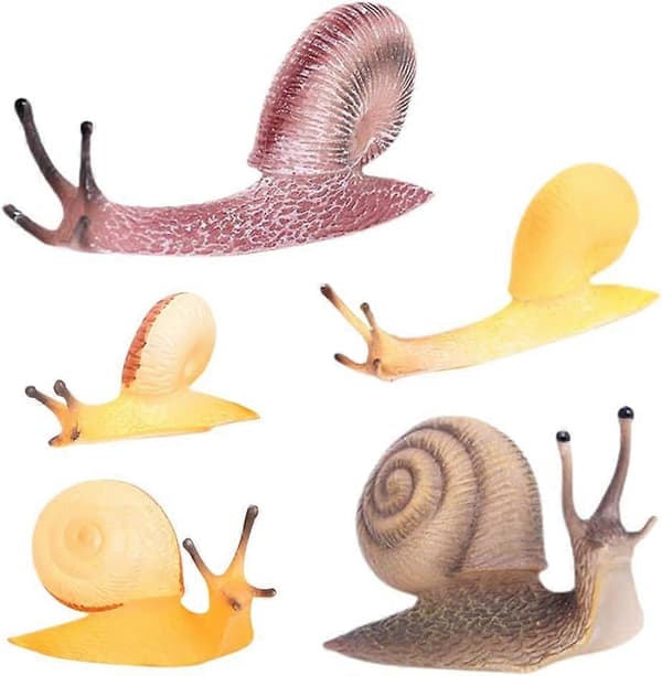 5 st Simuleringssnigel Leksak Skrivbord Sandbord Leksaker Djurfigur Snigel Sensorisk Leksak Liten Snigelfigur Ornament Plast S