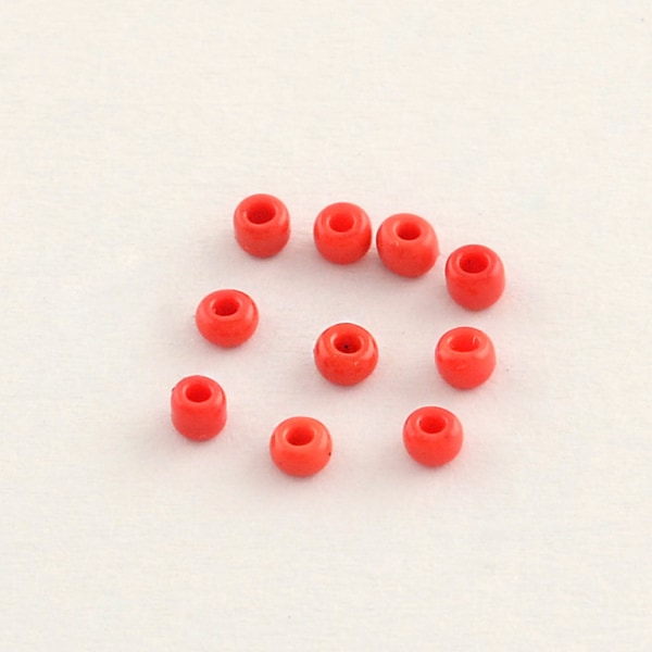 75 gram ca 800 st Opaque Deep Red  Glaspärlor Seed Beads 6/0