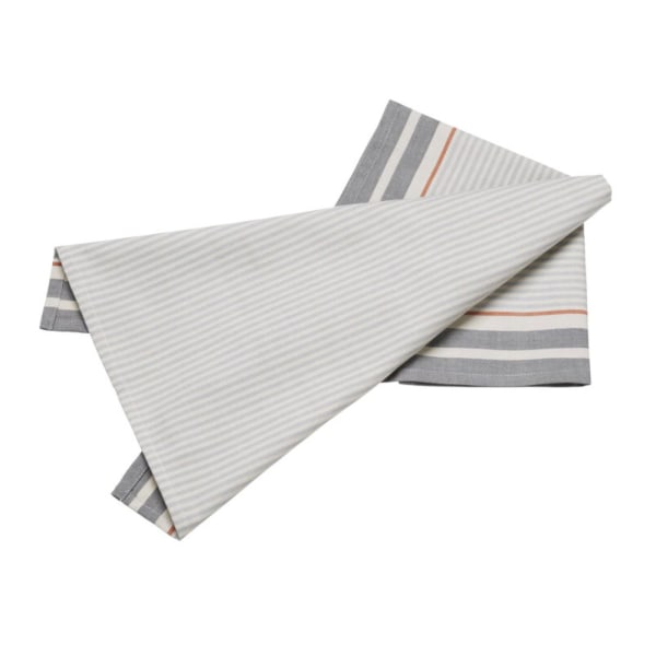 Bastian køkkenhåndklæde stribet 2-pak Grey
