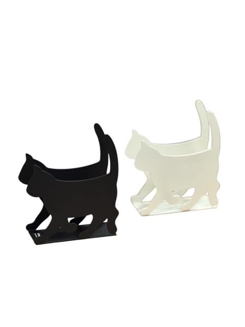 Servettställ Katt 11 cm Spegels Black