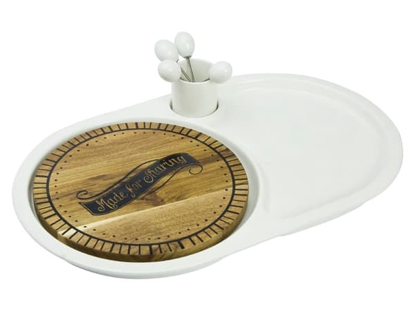 Tapas bricka med 4 olivgafflar White