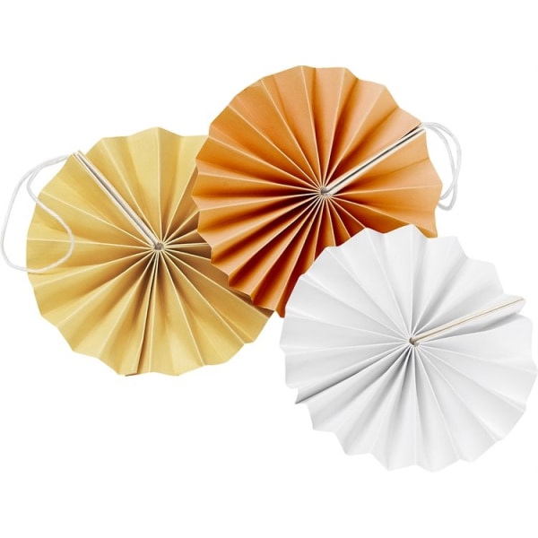 Veckat Pynt 3-set, vit/aprikos/guld Multicolor