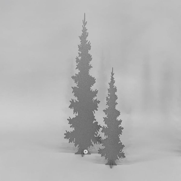 Julgran / Vinter dekoration 58cm grå