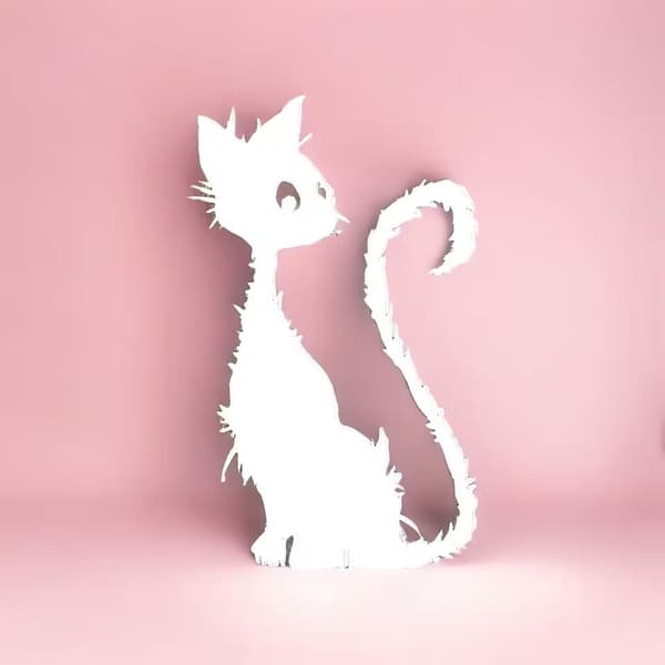 Katt Dekoration Älska Plåt Svart