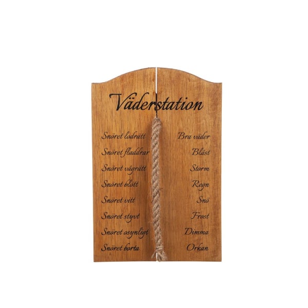 Tavla trä “Väderstation” med snöre 17x26 cm Brun