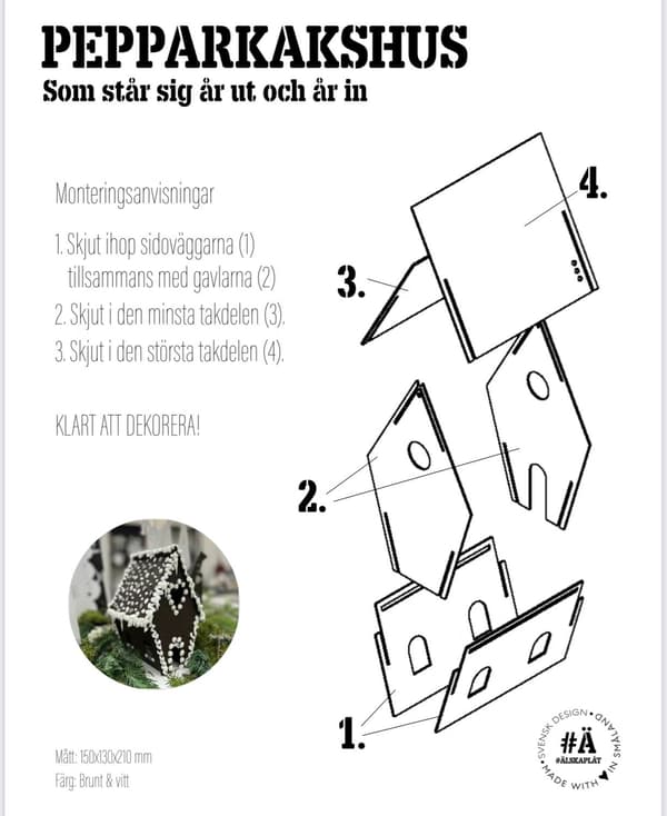 Pepparkakshus - återanvändbart Älska plåt Brown