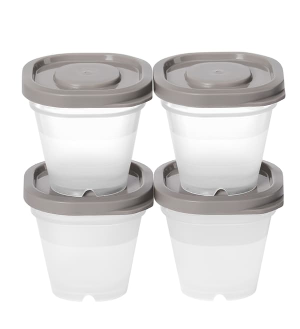 Matförvaring/burk 0,5 dl 4-pack Grey