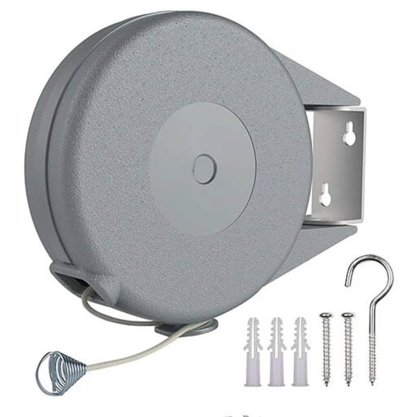 Utdragbar tvättlina 15 m Grey