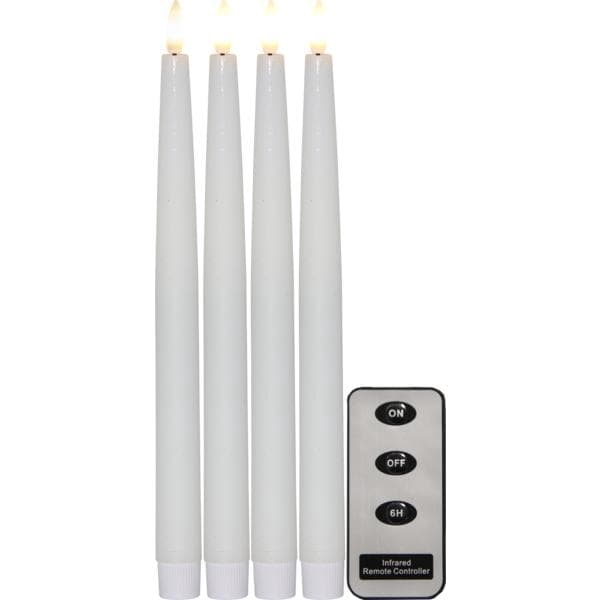 LED Antikljus 4-pack m fjärrkontroll o timer Vit