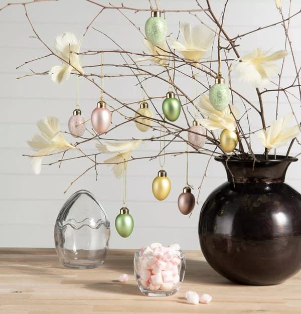 Ägg/Häng Glas Mix Pastell 12-pack Påskägg Multicolor