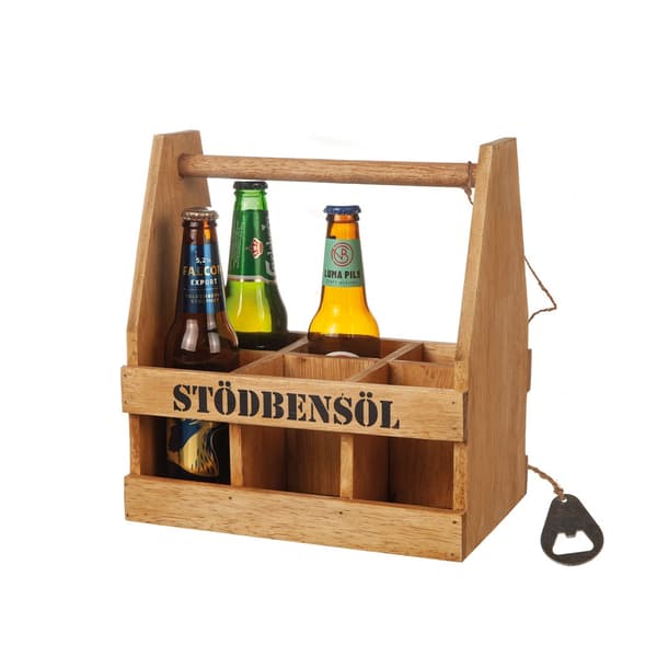 Trälåda "Stödbensöl" med kapsylöppnare Tree