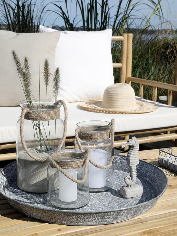 Ljuslykta Lanterna Hurricane m rep Chic Antique - 3 storlekar Transparent S