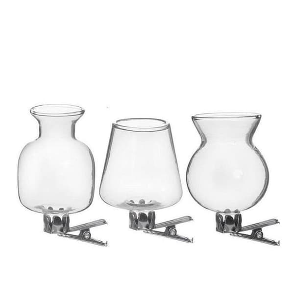 Vas med klämma 3-pack Klar Transparent