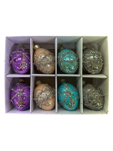 Ägg Glas Royal Mix m glitter 8-pack A lot Multicolor
