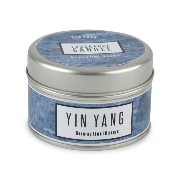 Form levende duftlys i metalkrukke Blue Yin Yang