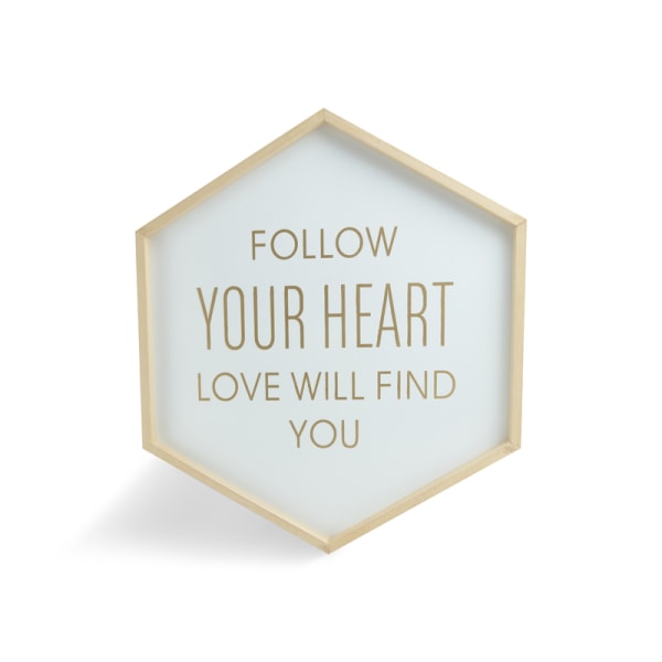 Hexagon Plate - Følg dit hjerte White