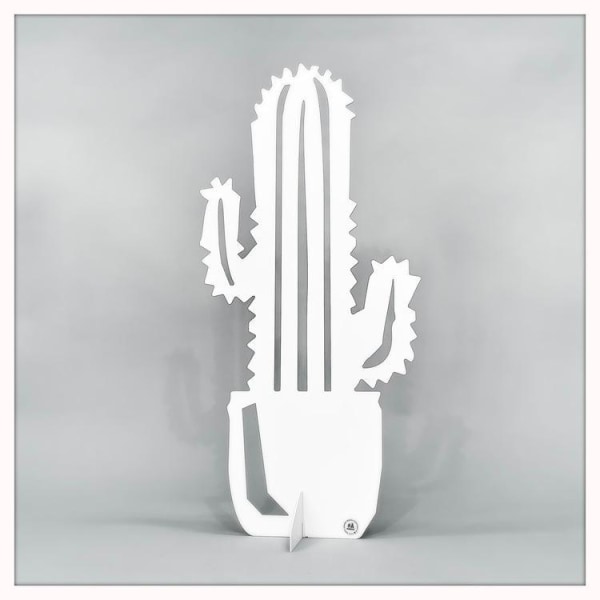 Kaktus - Stor Dekoration 54 cm - flera färger Vit