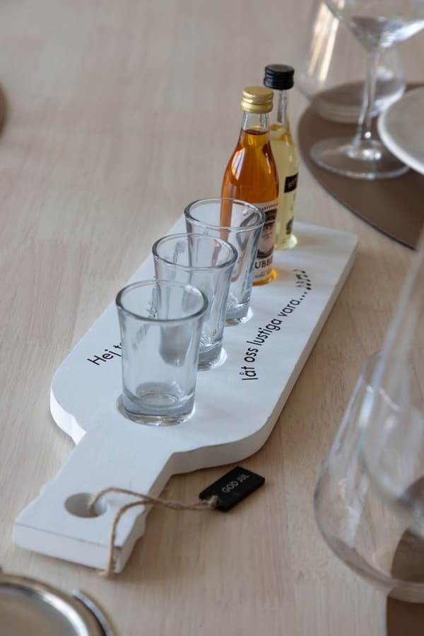 Julsnapsbricka / Nubbebricka med 5 st snapsglas White