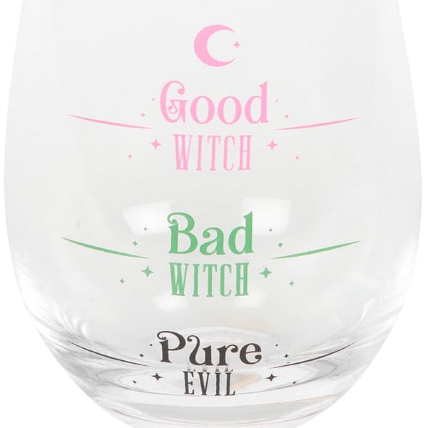 Stjälklöst vinglas “Good Witch / Bad Witch / Pure Evil” 500 ml Crystal