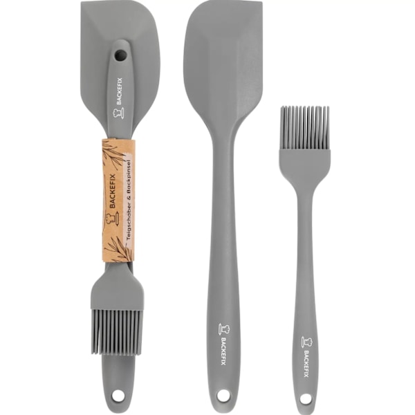 Slickepott & bakpensel set Silikon Backefix grå