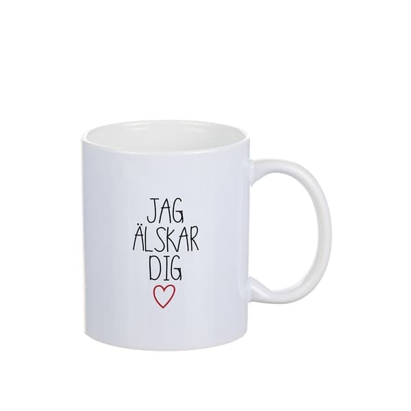 Mugg Kärlek - 3 olika texter White Du är fantastisk