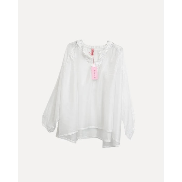 Beach Fiesta Glow Blouse, White  - Reunion Home White