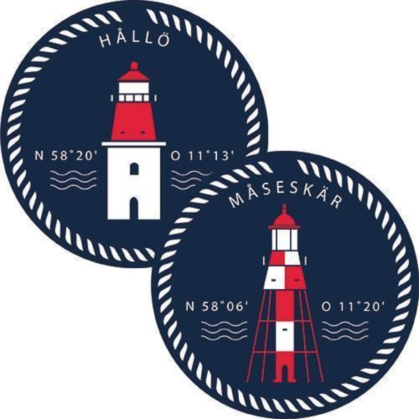 Coasters Swedish Lighthouses Blue Landsort/Svenska Högarna