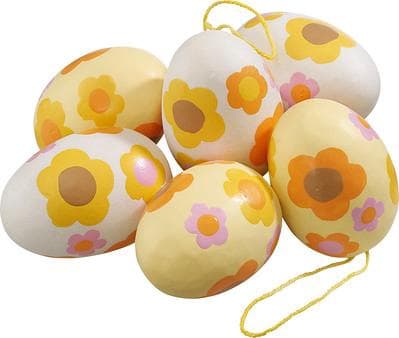 Påskägg Flower Power 6-pack Cult Design Gul
