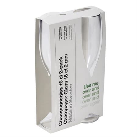 Champagneglas SAN-plast 2-pack Daloplast Transparent