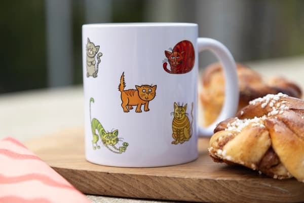 Mugg Katt  Different Design Vit