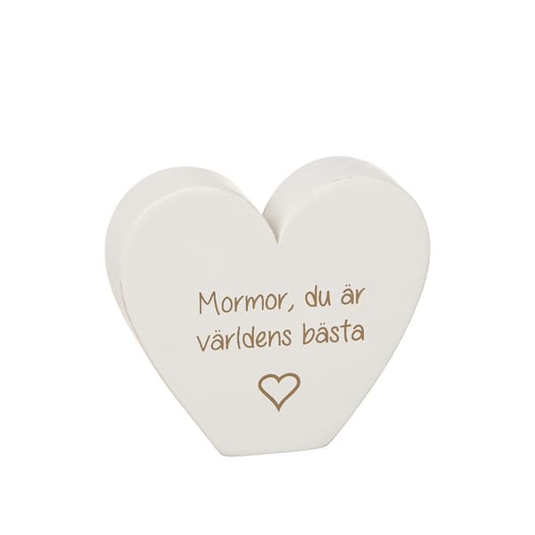 Bästa Mormor eller Morfar Stående hjärta White Mormor