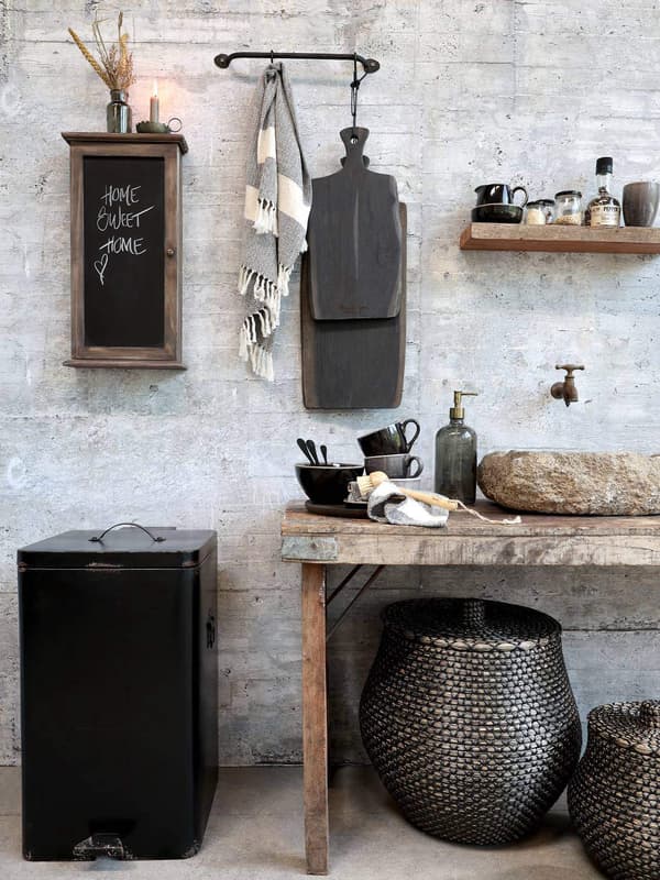 Tapasbricka / Skärbräda 60cm Laon Chic Anitque Black