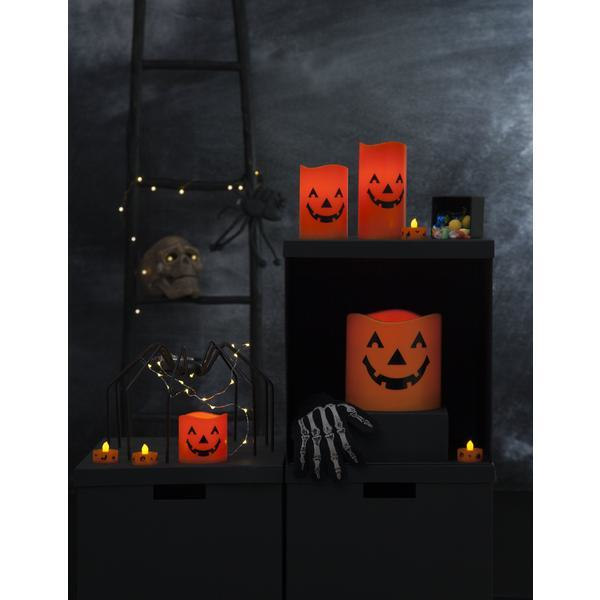 Hallowen LED Blockljus XL  15x15x15 Orange