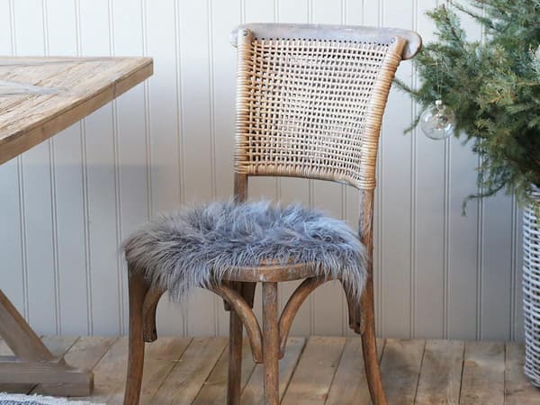 Stolsdyna / Pälsimitation Grå 40x40 Chic Antique Grey
