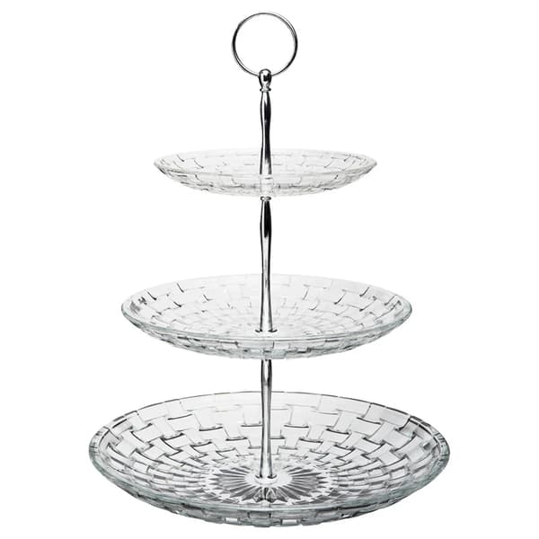 Kakfat Glitter 3-våningar Glas Crystal 3 våningar