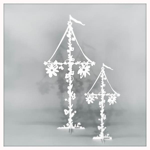 Midsommarstång Miss Sommar Dekoration White Liten 36cm