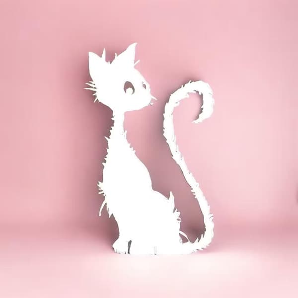 Katt Dekoration Älska Plåt White