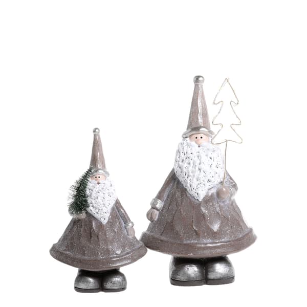 Julemand med LED-ljus 2-pack - Chic Antique Grey