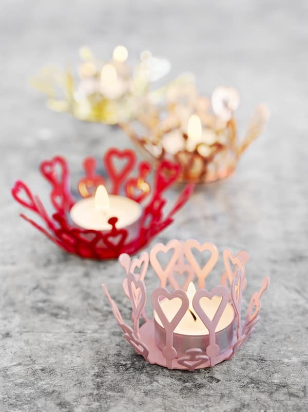 Ljuslykta Hjärta 13,5 cm DIY Cult Design Vit