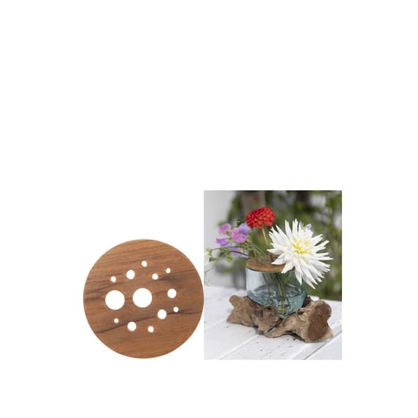 Blomhållare i trä 10cm Different Design Brun