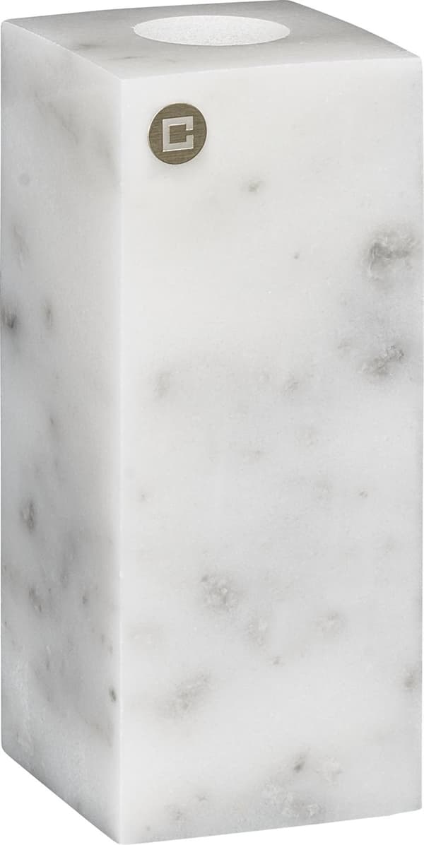 Ljusstake Marmo 2 storlekar marmor White 8 cm