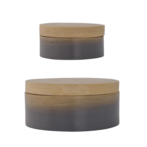 Bloomingville Förvaringsburkar 2st Bambu Grey