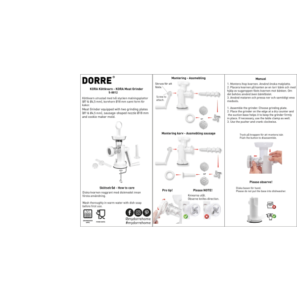 Köttkvarn Kora Dorre White